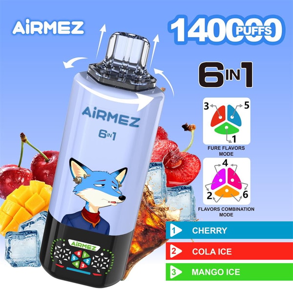 AIRMEZ 140000 Puffs Original Airmez 6in1 140K Puffs Vape Pyle-C port Disposable E-Cigarettes Support Customization - Image 2