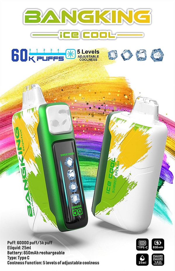 BANG KING Ice Cool 60000 パフ オリジナル Bang King 60k Ice Cool Vape LED ディスプレイ 使い捨て電子タバコ カスタマイズ対応 - 画像 (12)